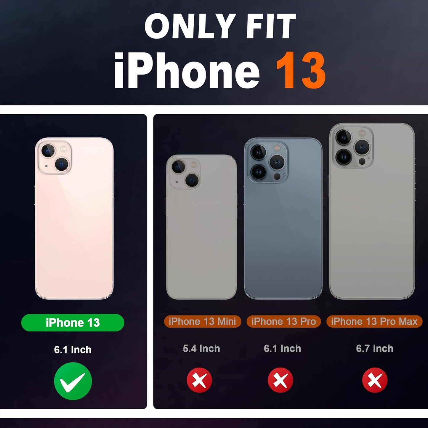Case for Iphone 13, Genuine Leather Iphone 13 5G Wallet Folding Case with Kickstand RFID Blocking Card Slots Magnetic Shockproof Case Compatible with Iphone 13 5G (6.1" 2021) - Midnight Green